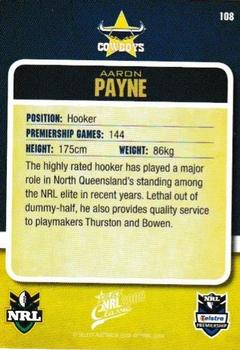 2009 Select Classic #108 Aaron Payne Back